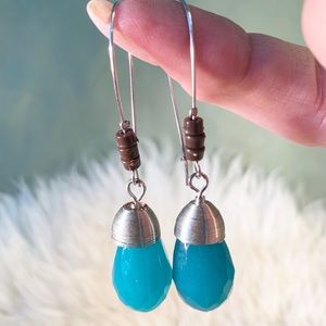 Long Wire Beaded Earrings